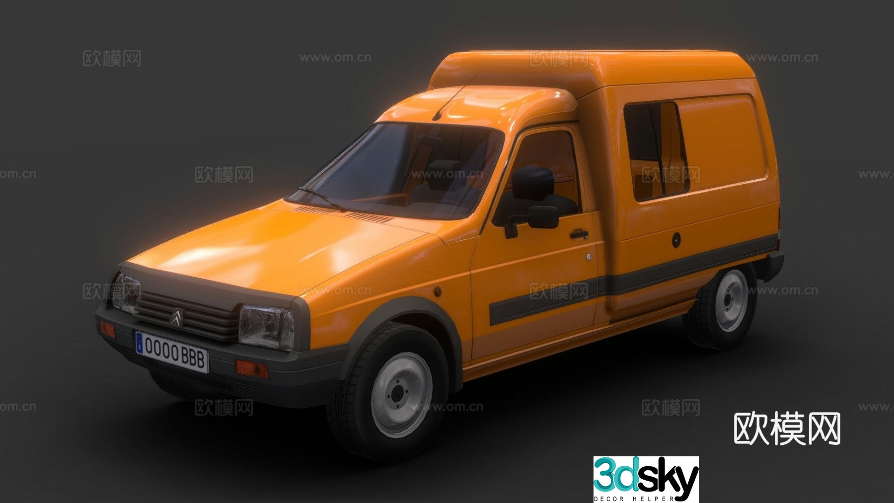 citroen car truck 3d model