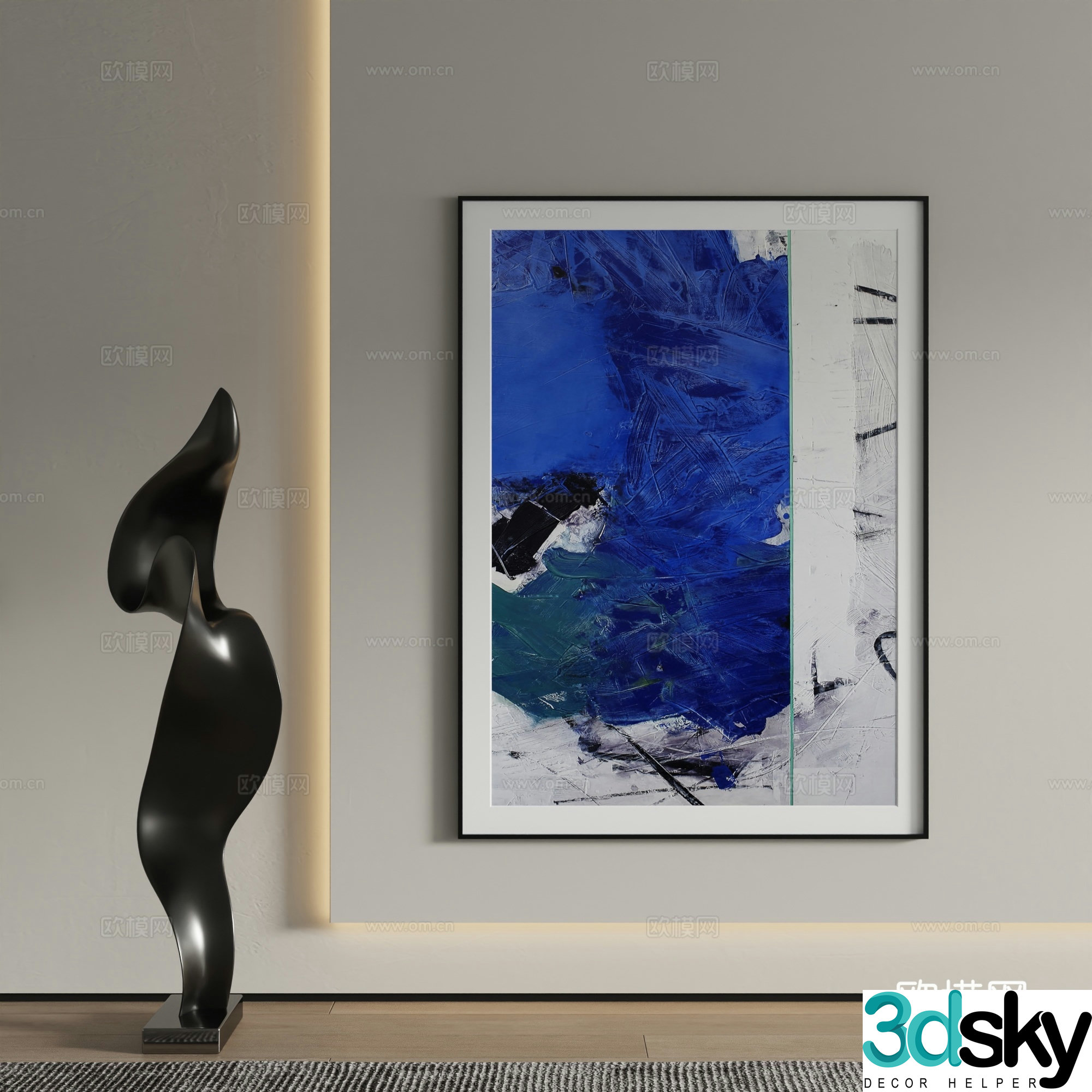 Decorative painting texture painting hanging painting 3d model