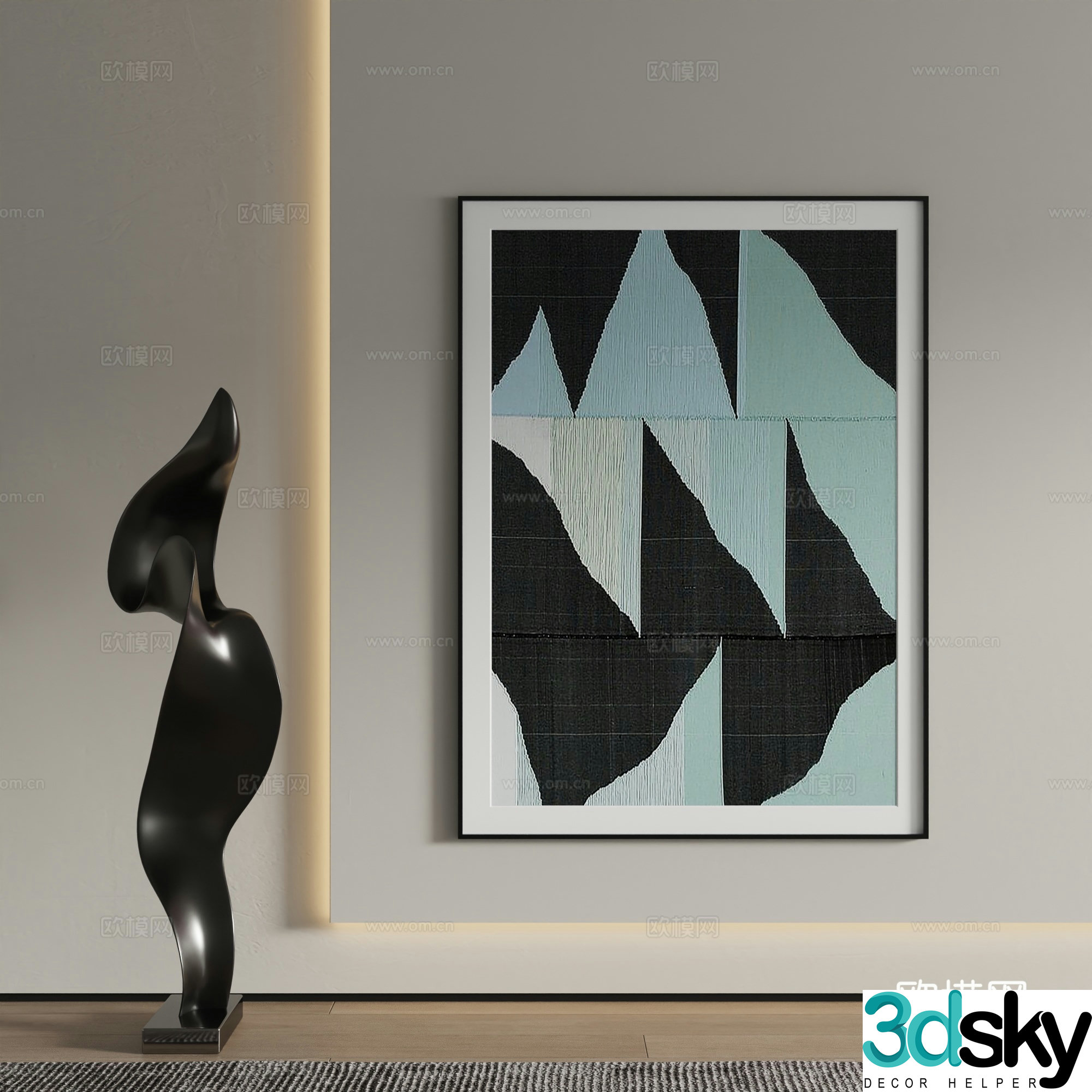 Decorative painting abstract painting hanging painting 3d model