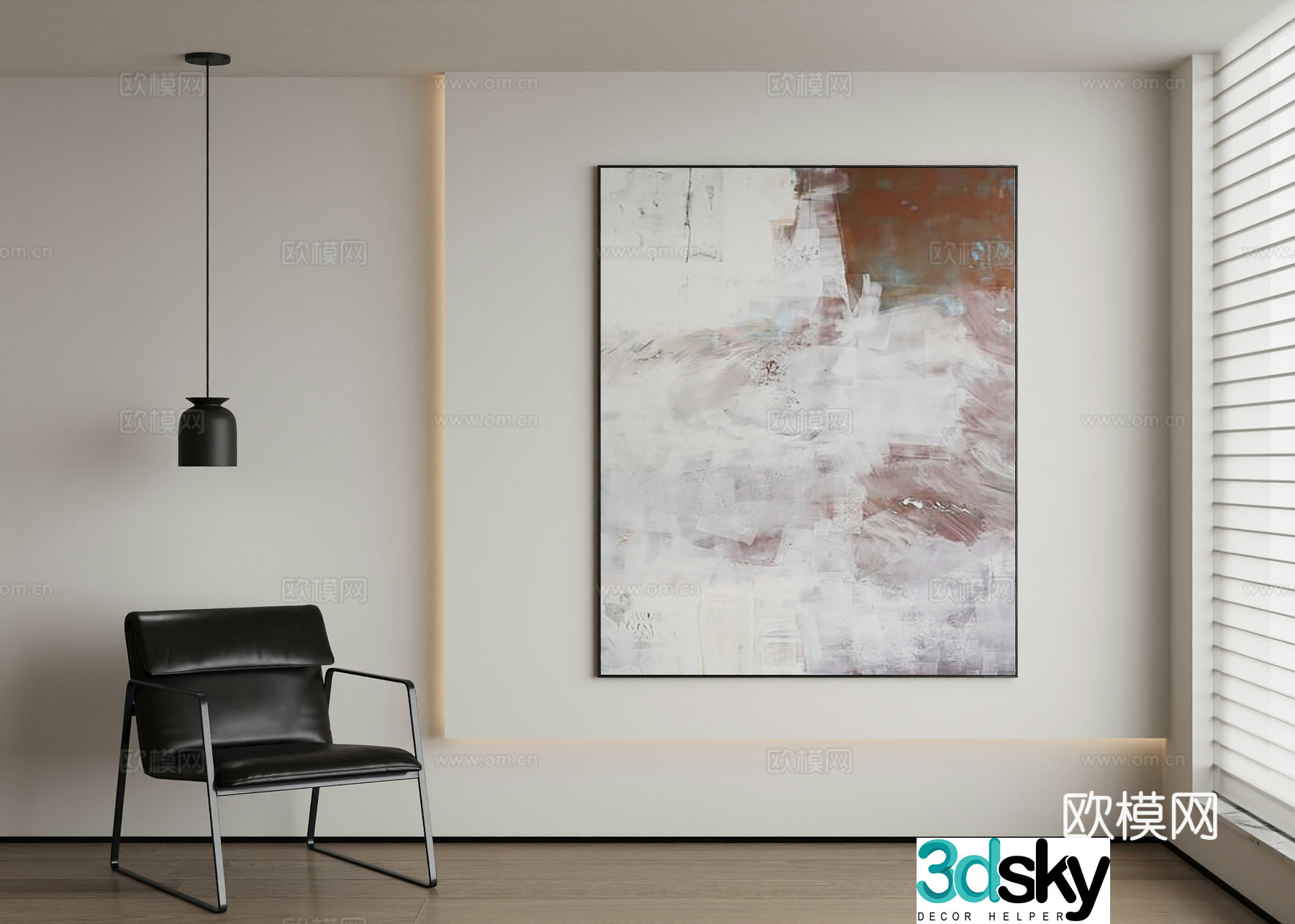 Modern abstract painting decorative painting 3d model