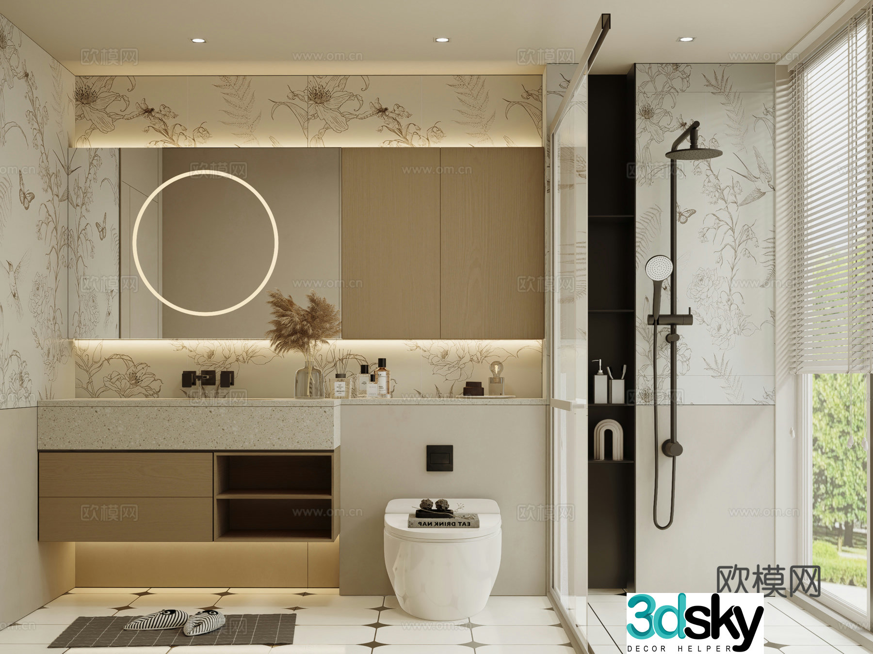 French bathroom bathroom 3d model