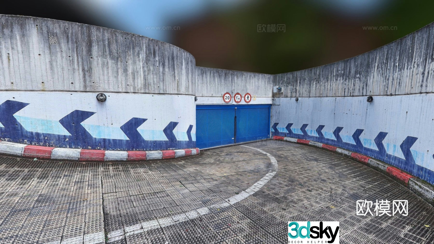 Underground entrance garage entrance 3d model