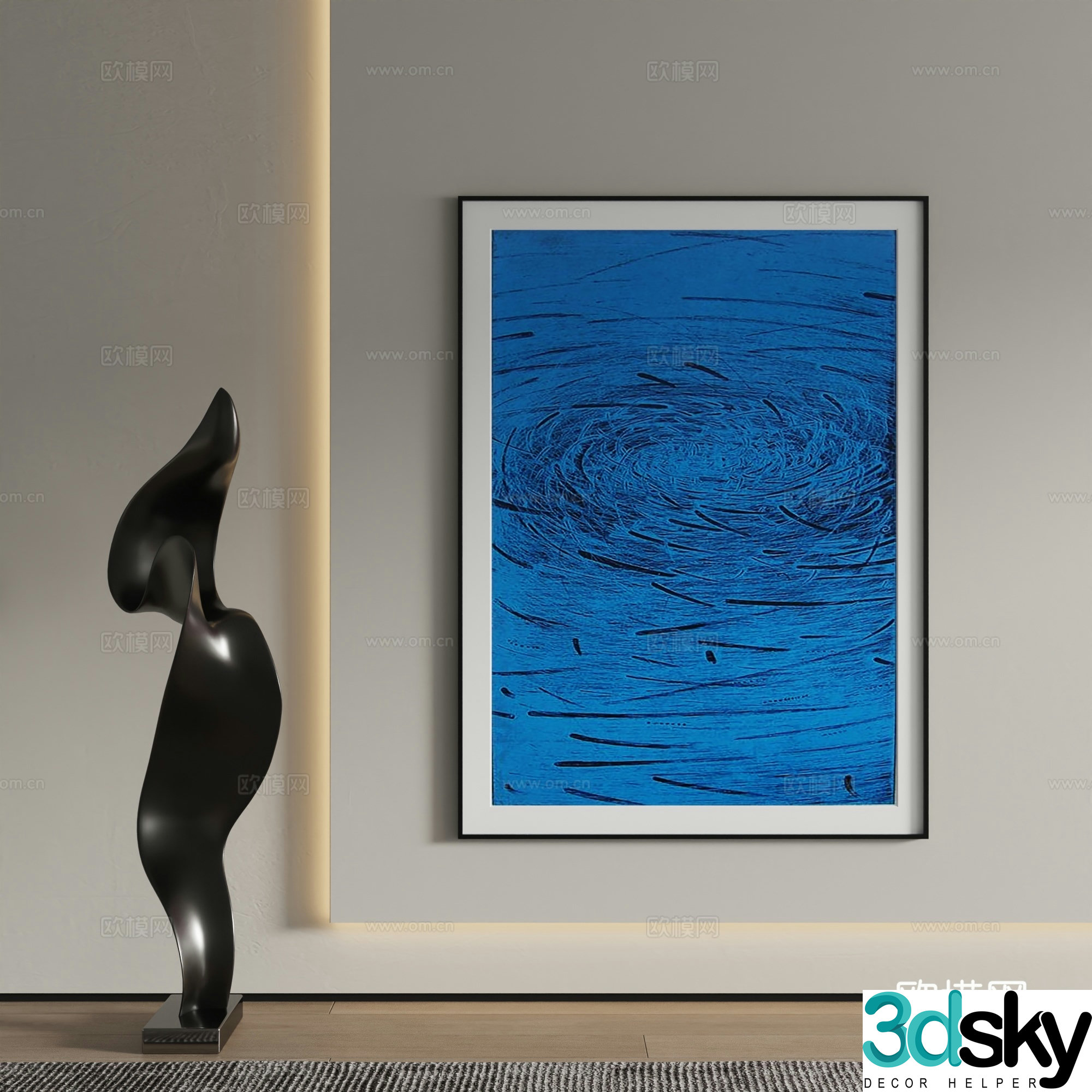 Modern decorative painting art painting hanging painting 3d model