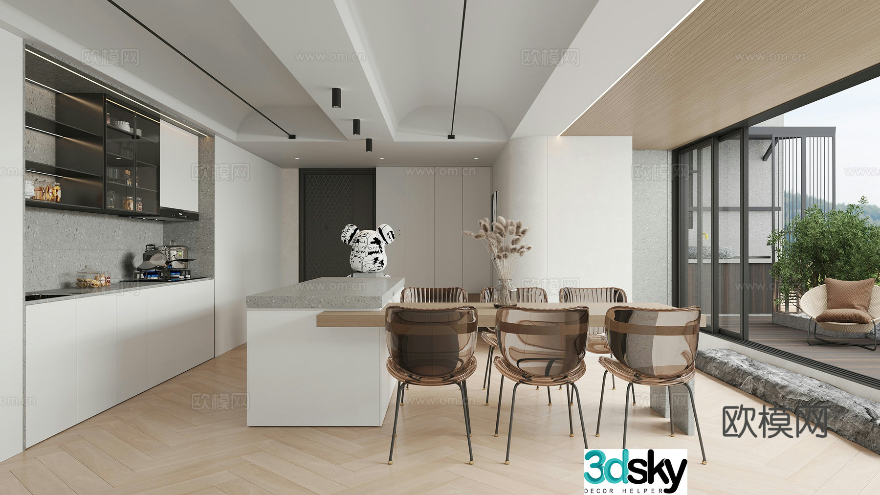 Modern restaurant 3d model