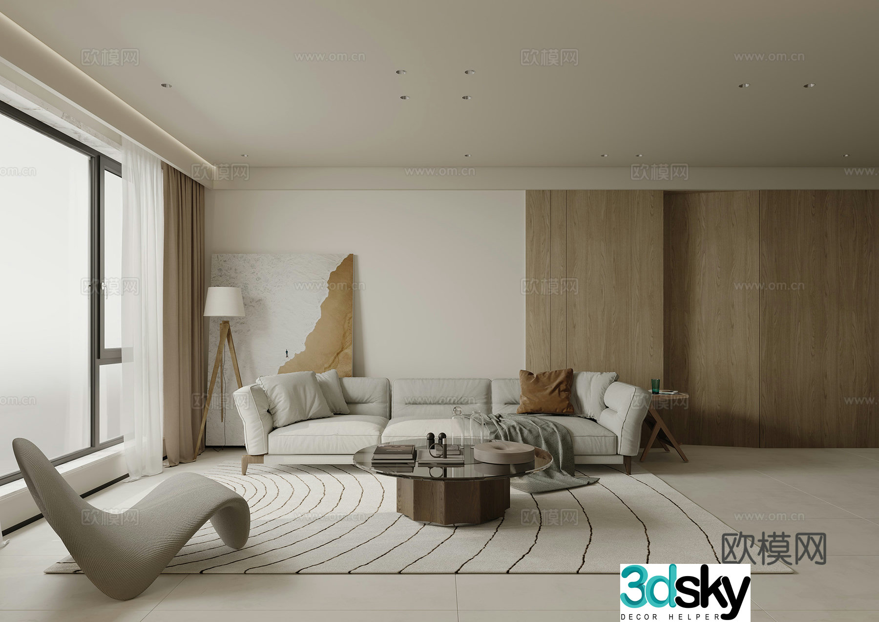 Modern living room 3d model