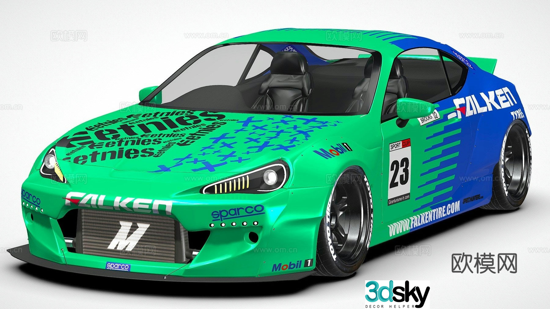 subaru car race car 3d model