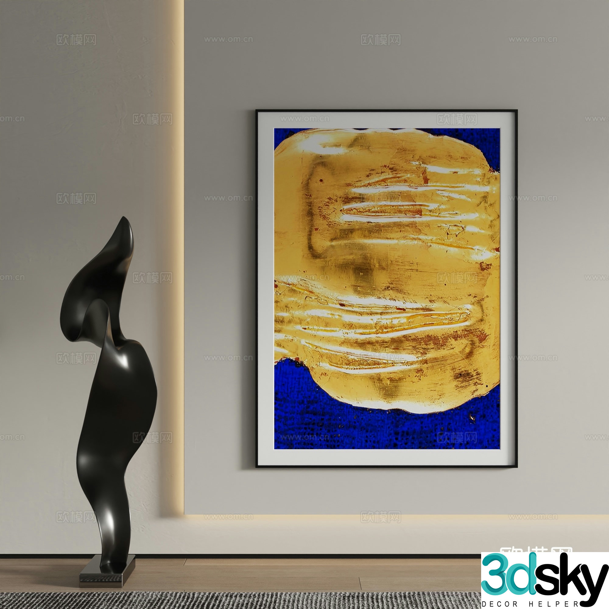 Decorative painting abstract painting hanging painting 3d model