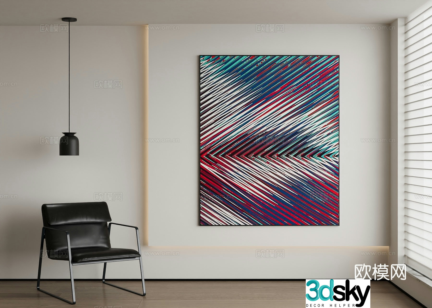Modern abstract painting decorative painting 3d model