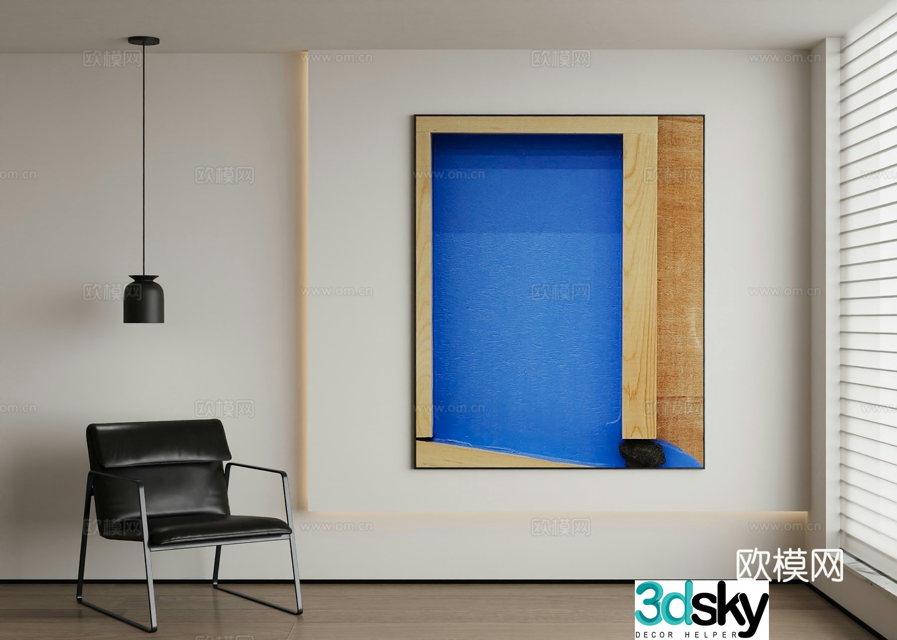 Modern abstract painting decorative painting 3d model