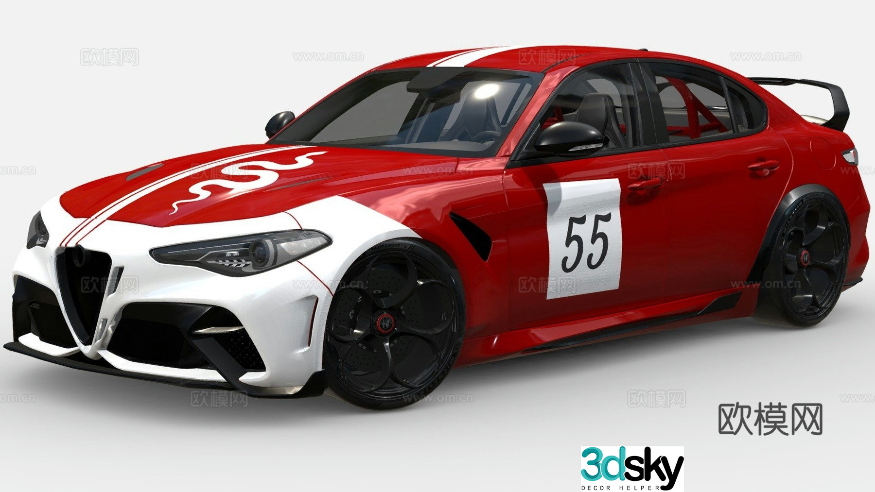 alfa romeo car sports car racing 3d model