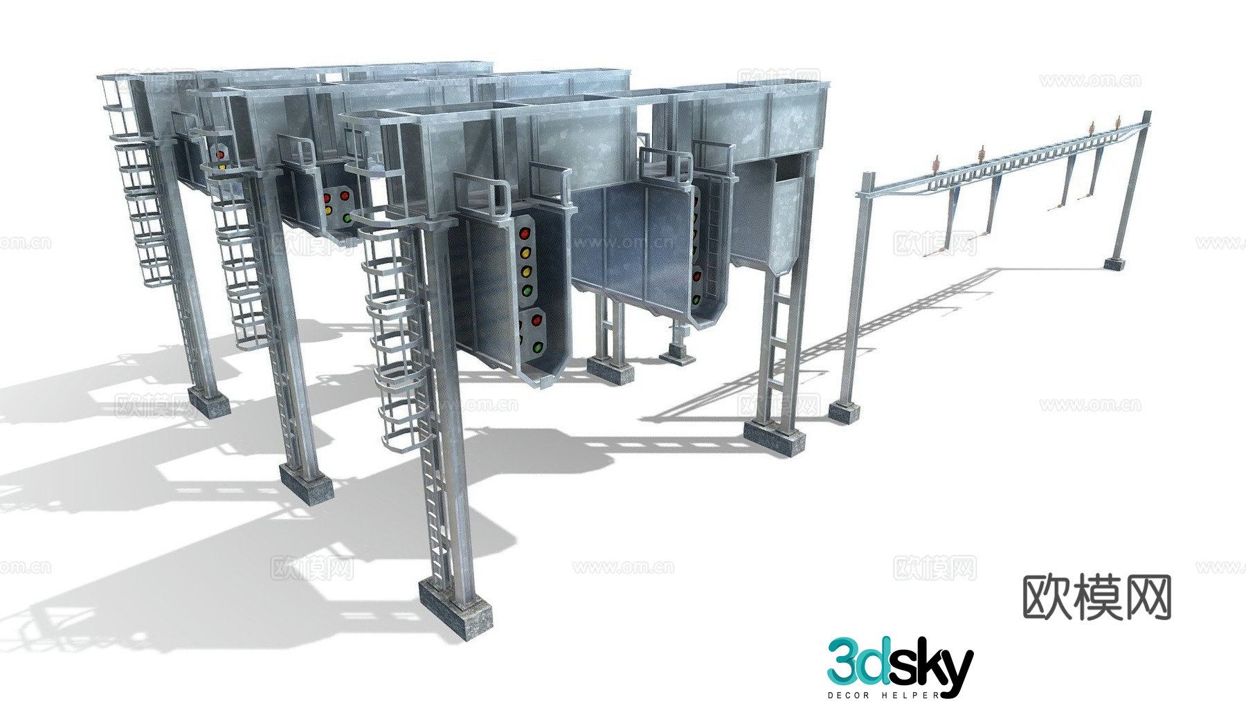 Railway signals collection 3d model
