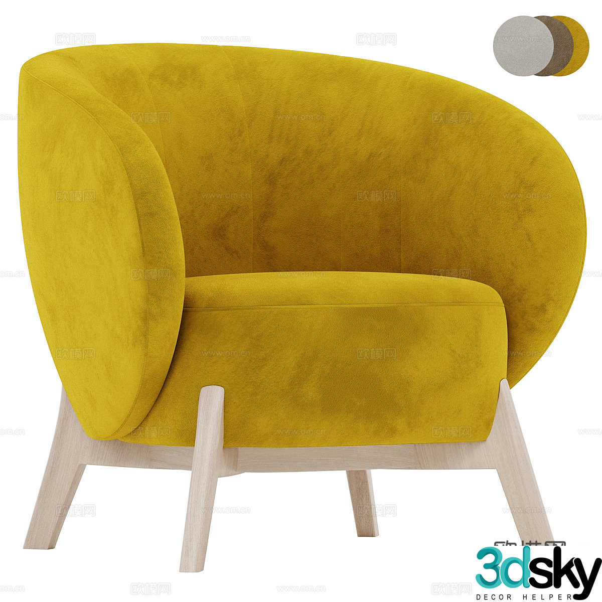 Modern single sofa dopamine sofa 3d model