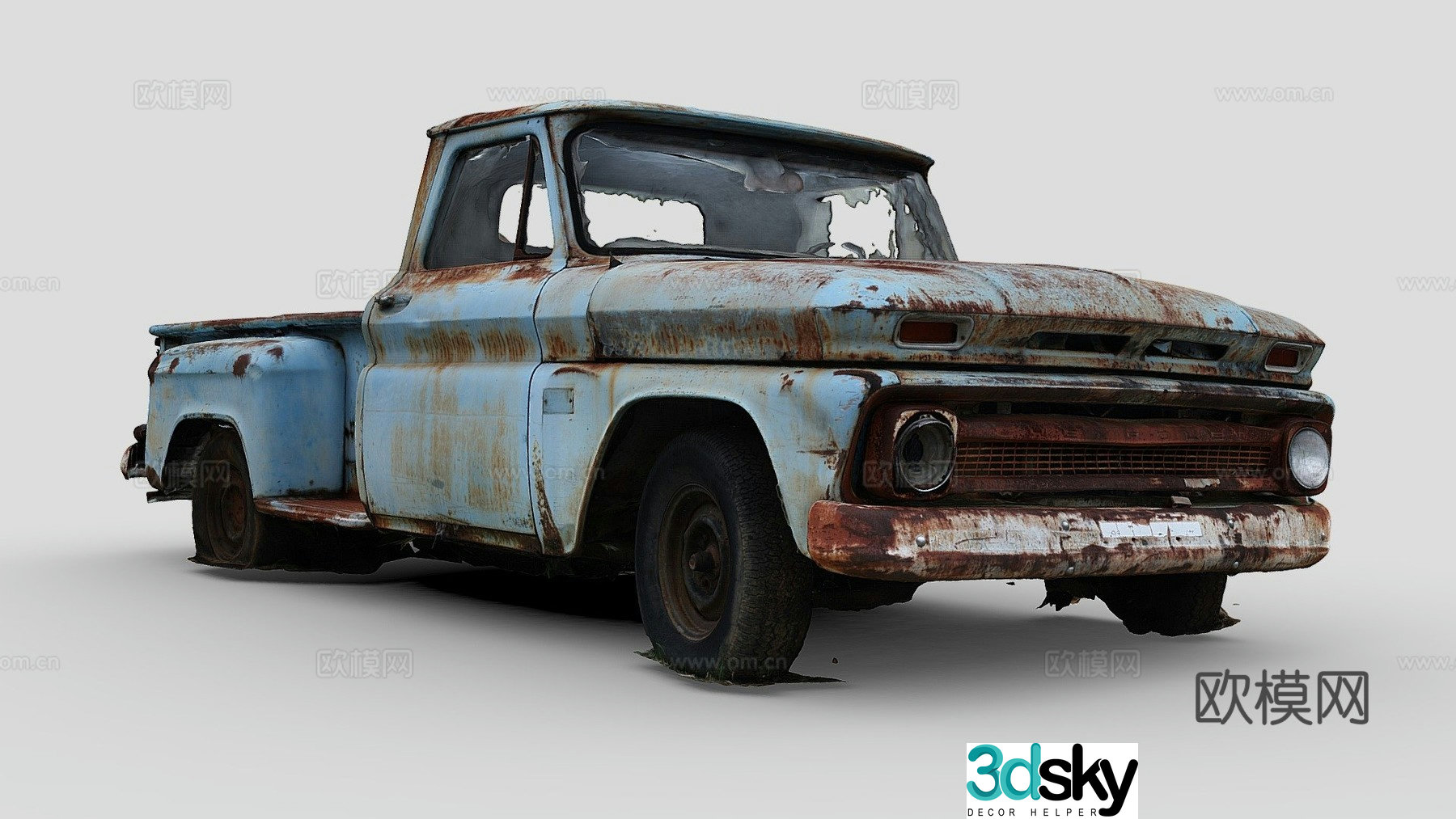 Vintage pickup truck 3d model