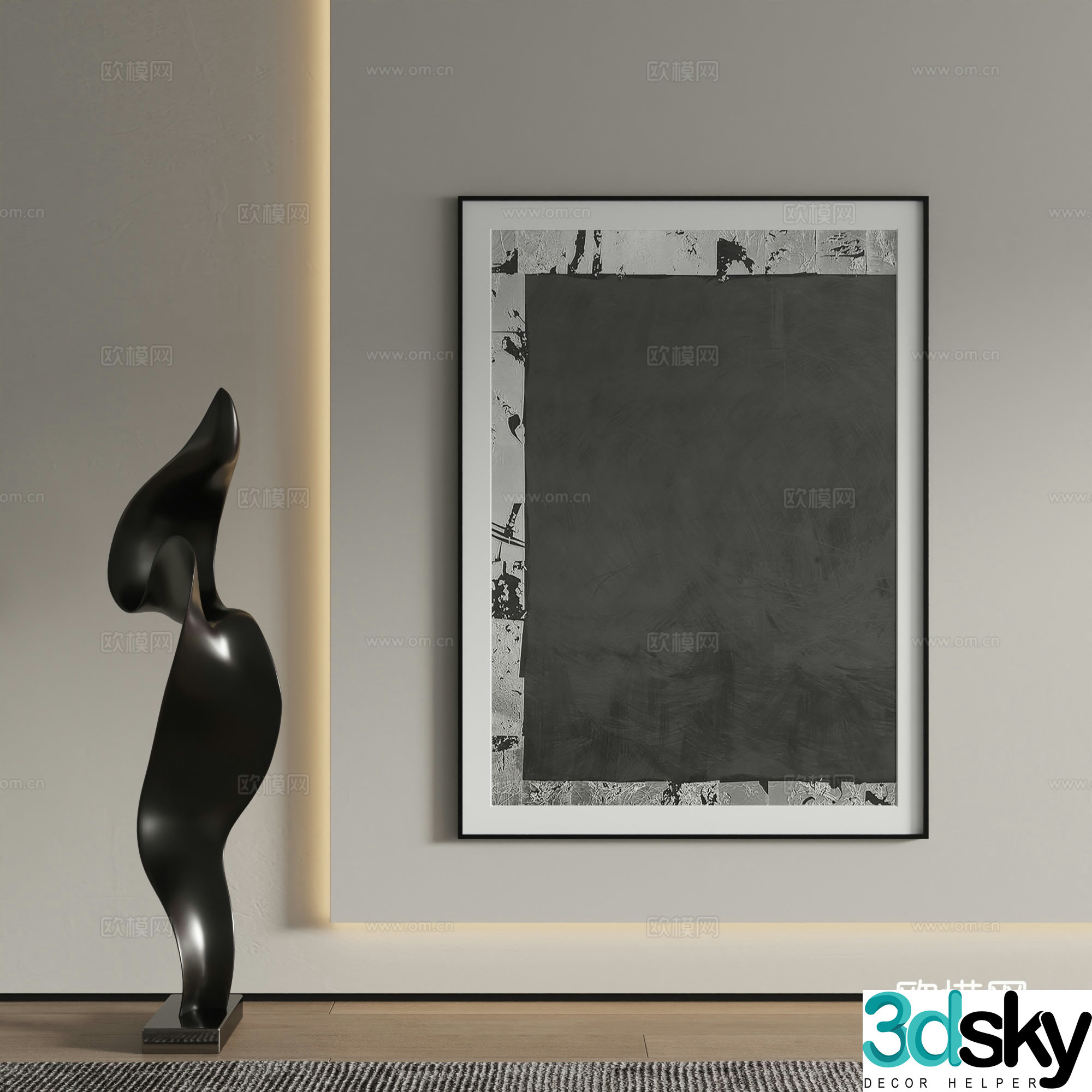 Decorative painting art painting hanging painting 3d model