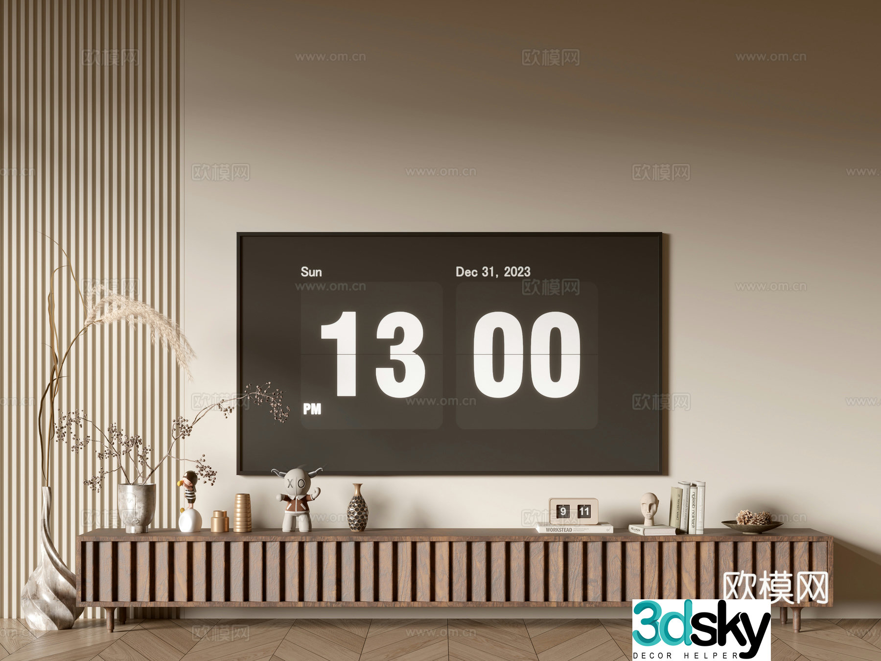 Medieval style TV cabinet 3D model