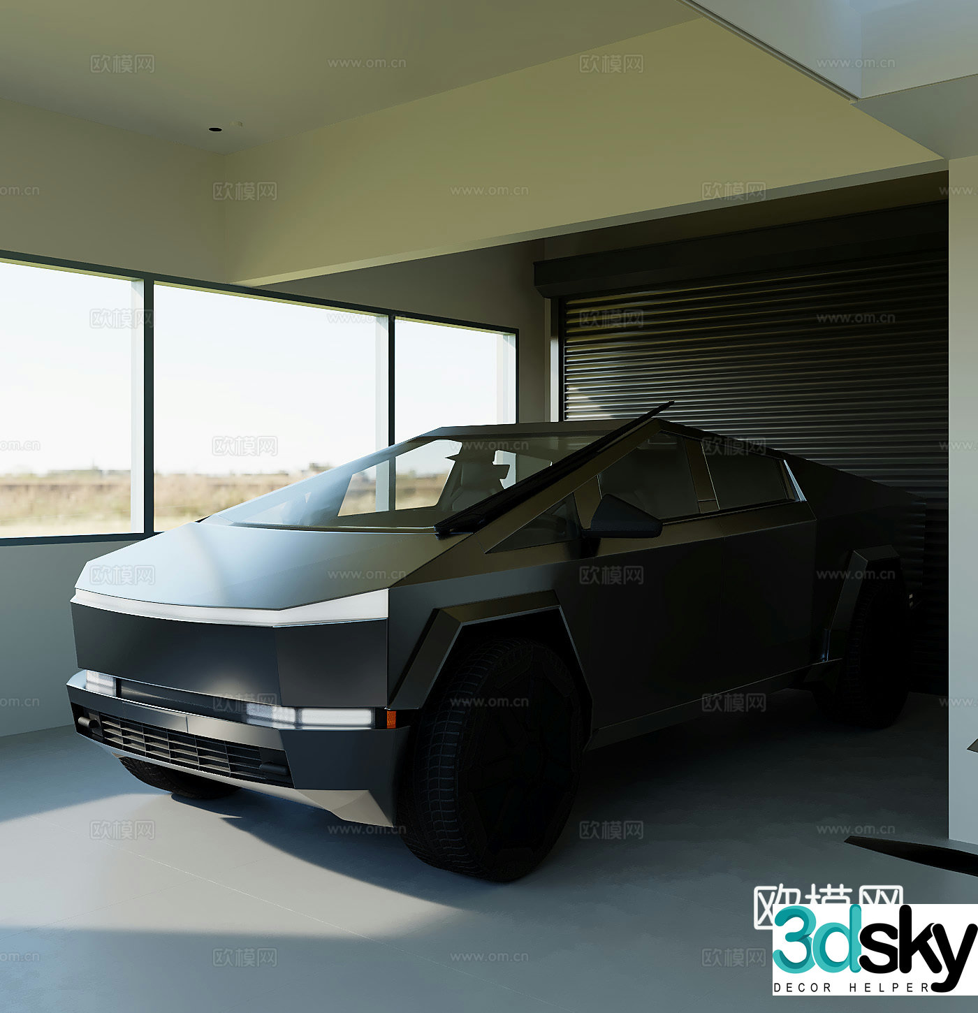 Modern garage car 3d model