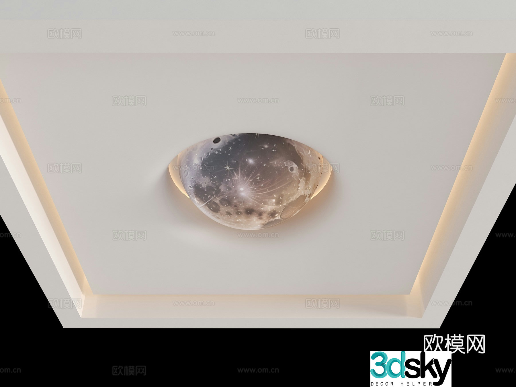 Square suspended ceiling shaped suspended ceiling ceiling 3d model