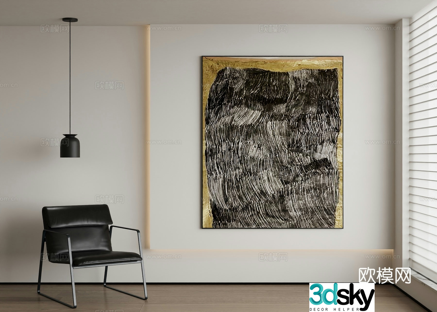 Modern abstract painting decorative painting 3d model