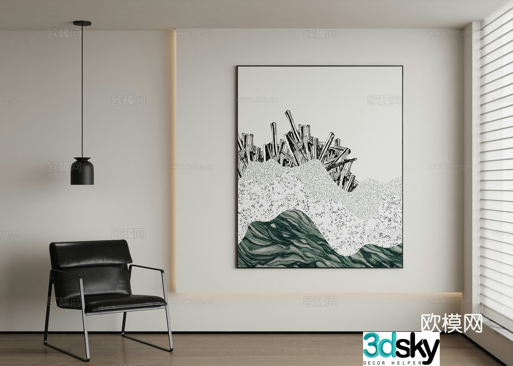 Modern abstract painting decorative painting 3d model
