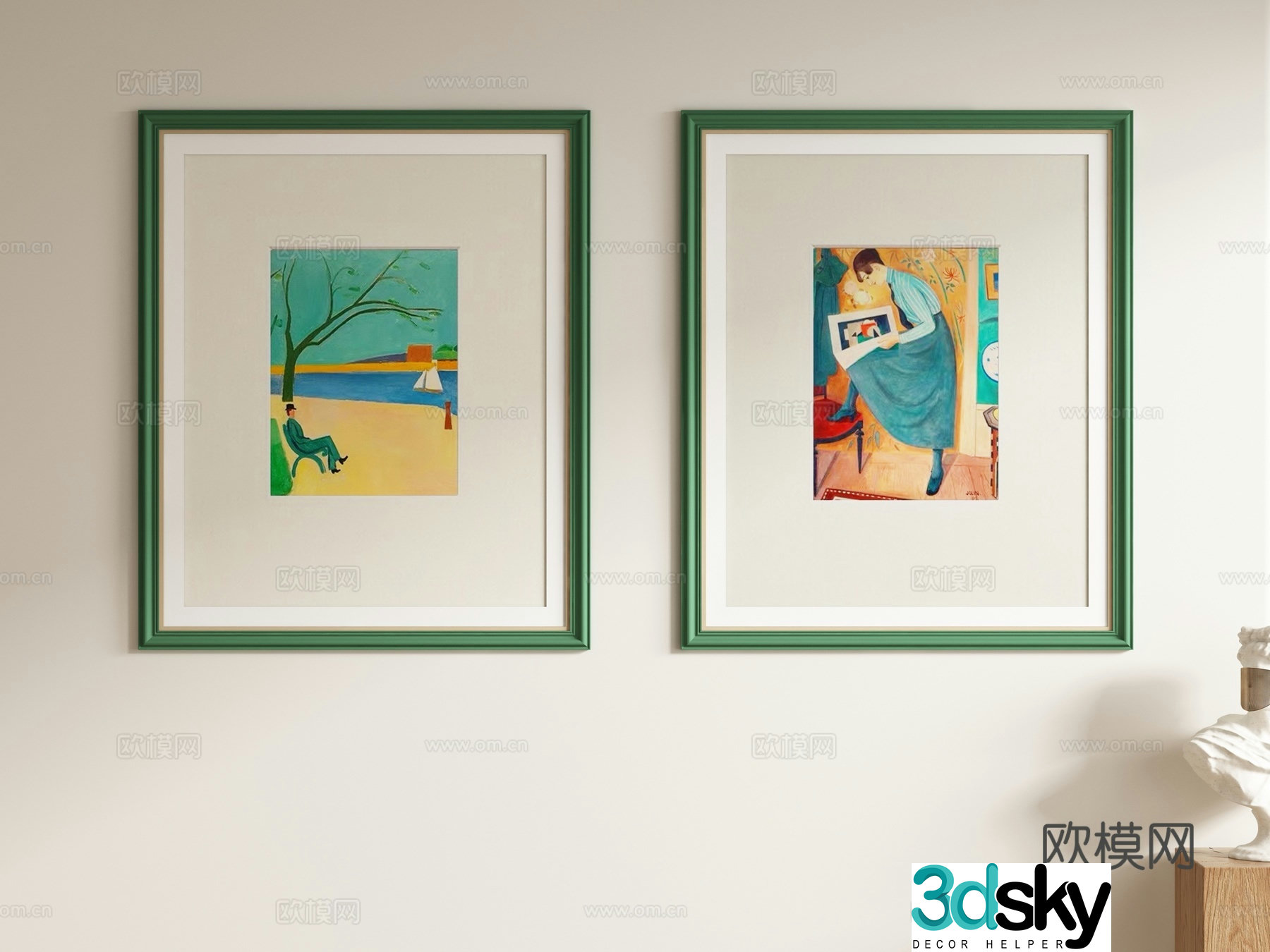 Modern oil paintings decorative paintings hanging paintings 3D model