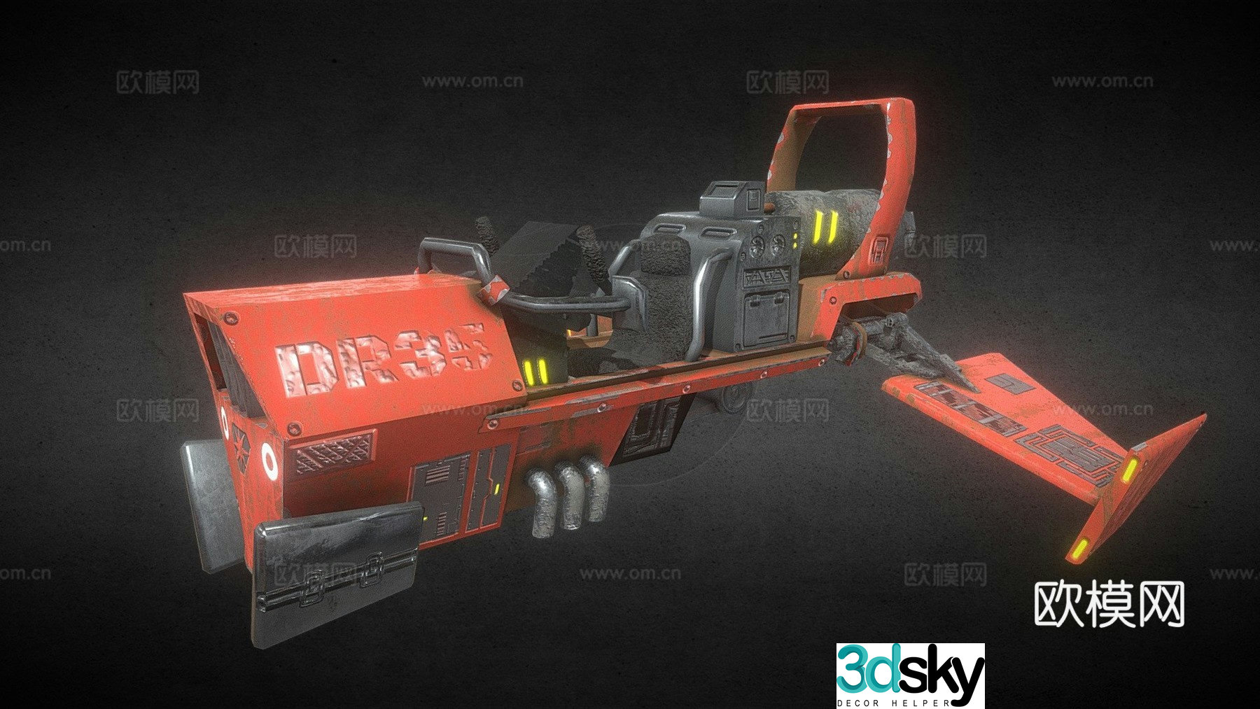 Hover car sci-fi car 3d model