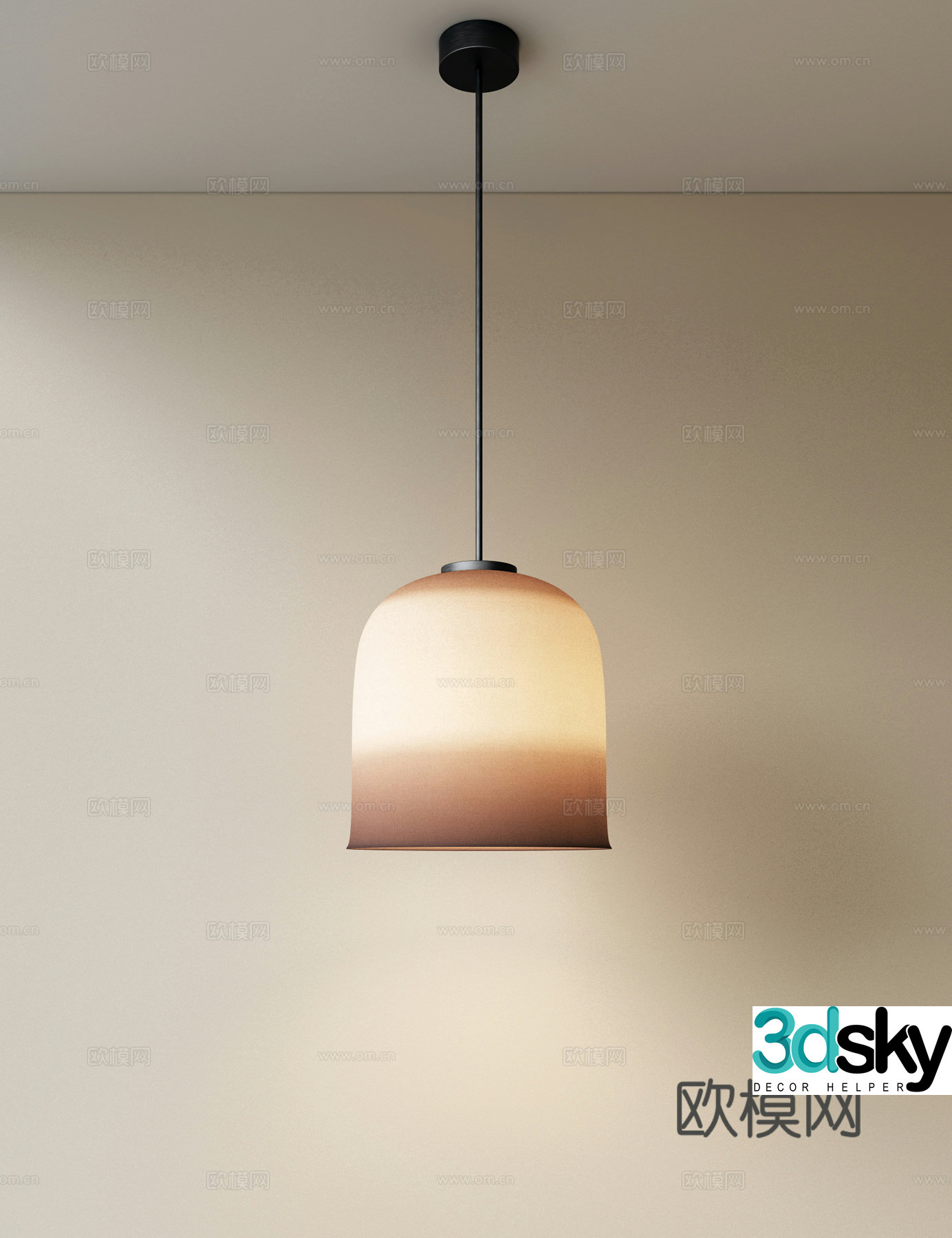 Modern gradient chandelier restaurant chandelier bar chandelier 3d model