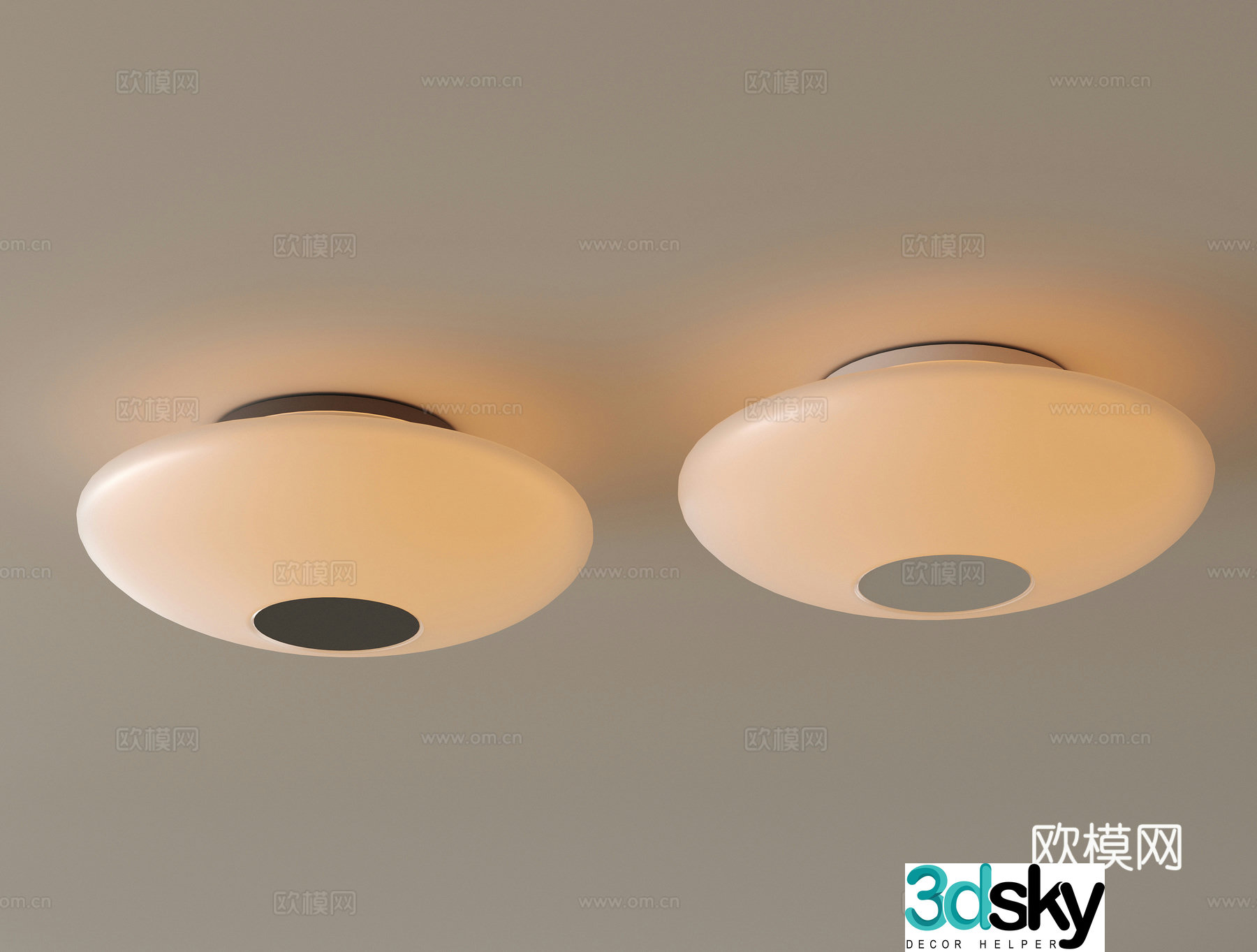 Geometric ceiling lamp bedroom lamp 3d model