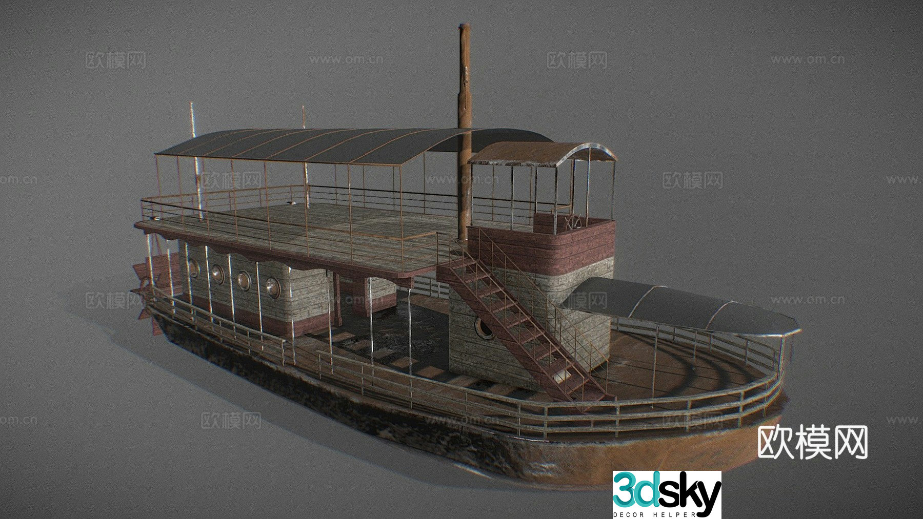 steamship antique ship ship 3d model