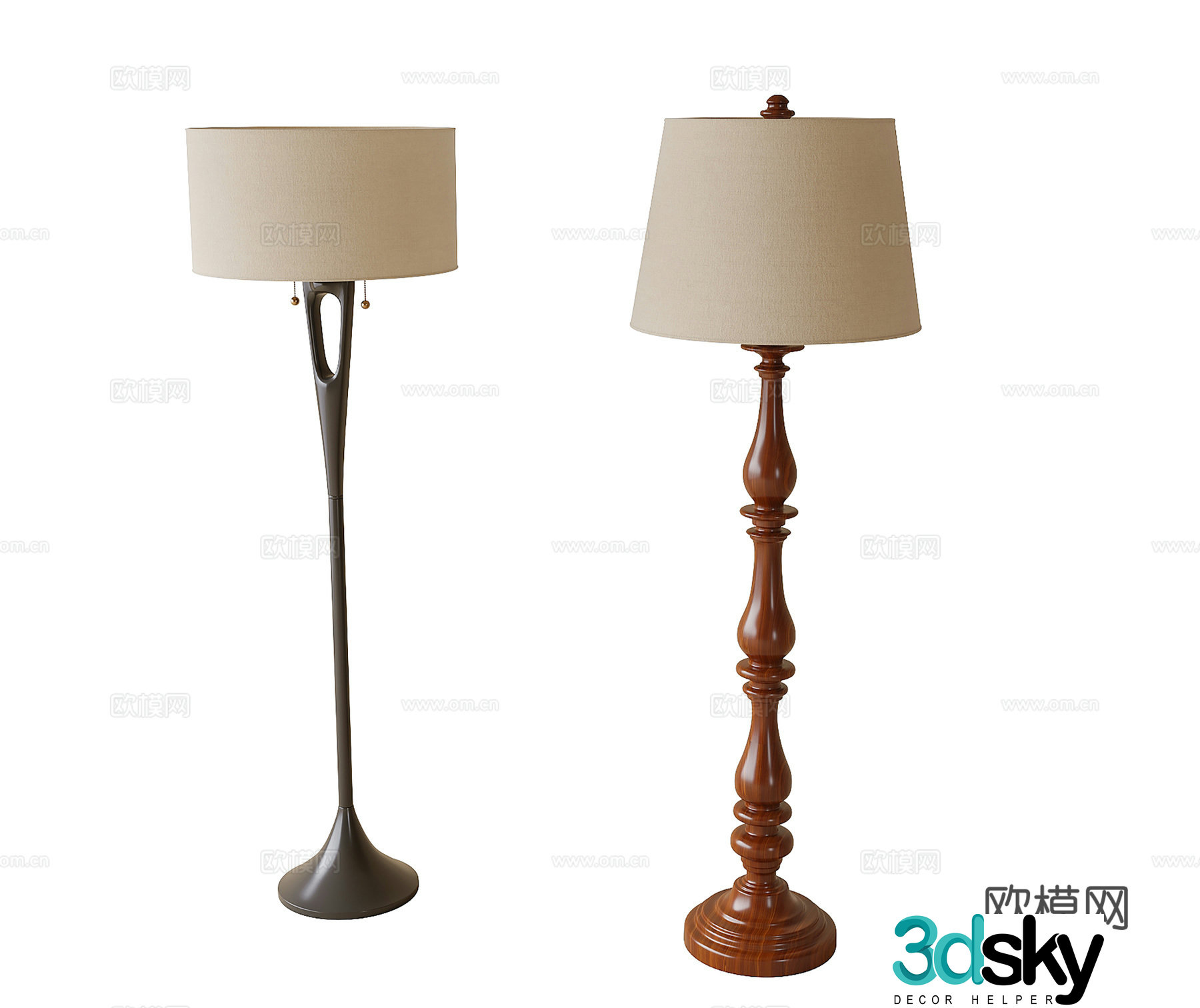 French floor lamp 3d model