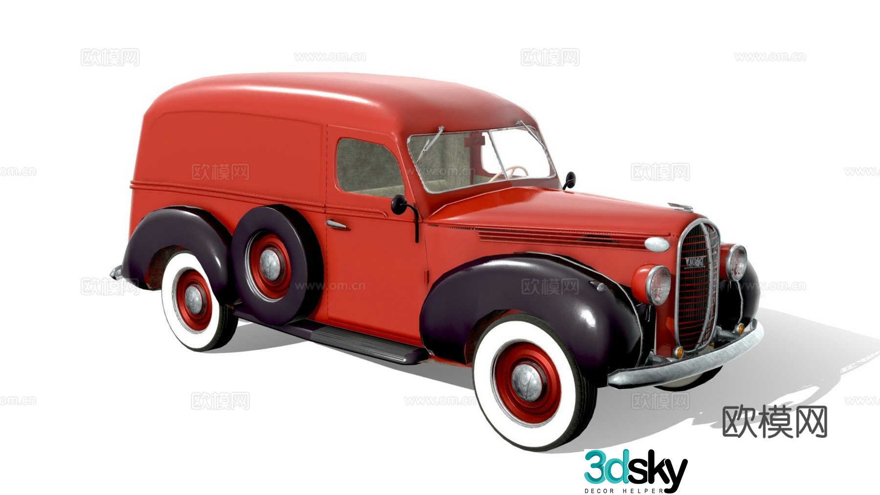 vintage car sedan 3d model