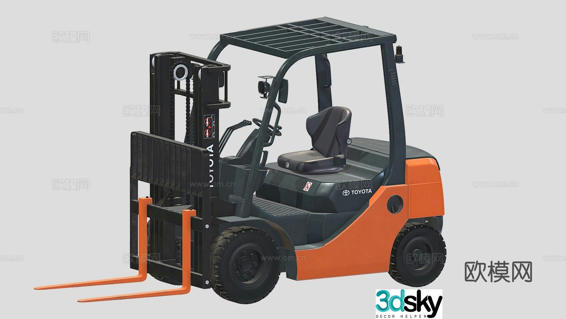 Toyota pneumatic forklift 3d model